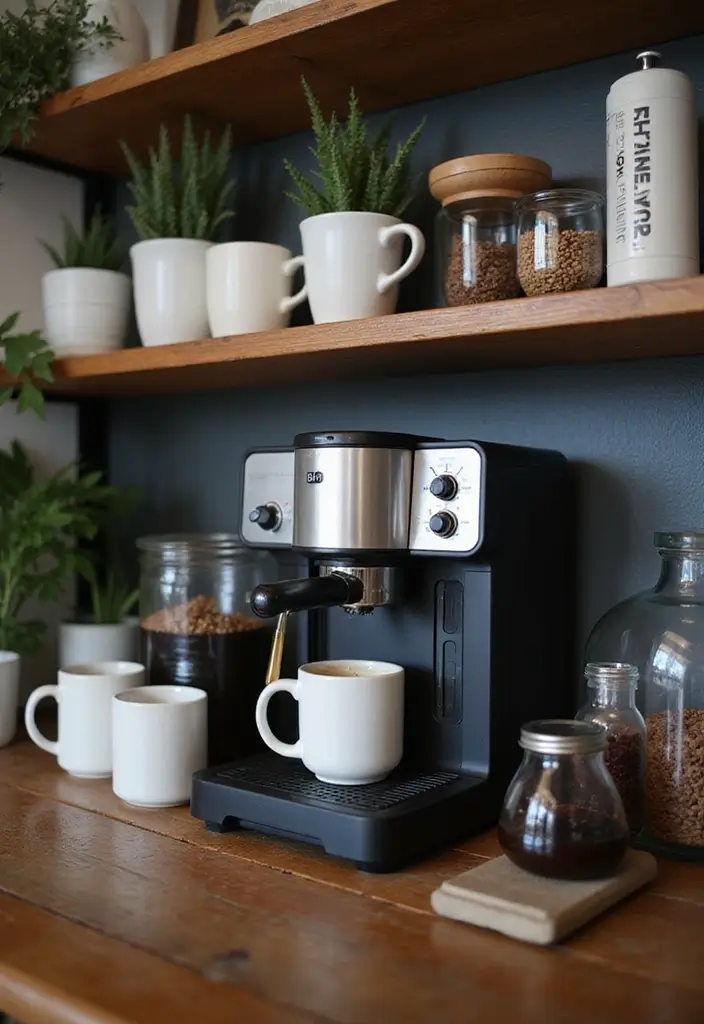 15 Man Cave Office Ideas for the Ultimate Escape - 14. Coffee Station for Refreshments