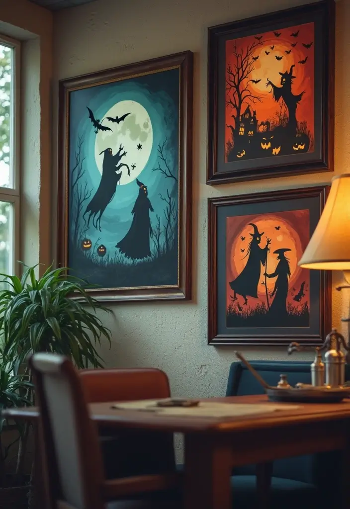 20 Halloween Office Decor Ideas That Are Spooky & Fun - 8. Haunting Artwork