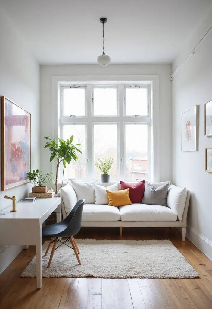 10 Home Offices with Daybeds That Double as Guest Rooms - 1. Chic Minimalist Retreat