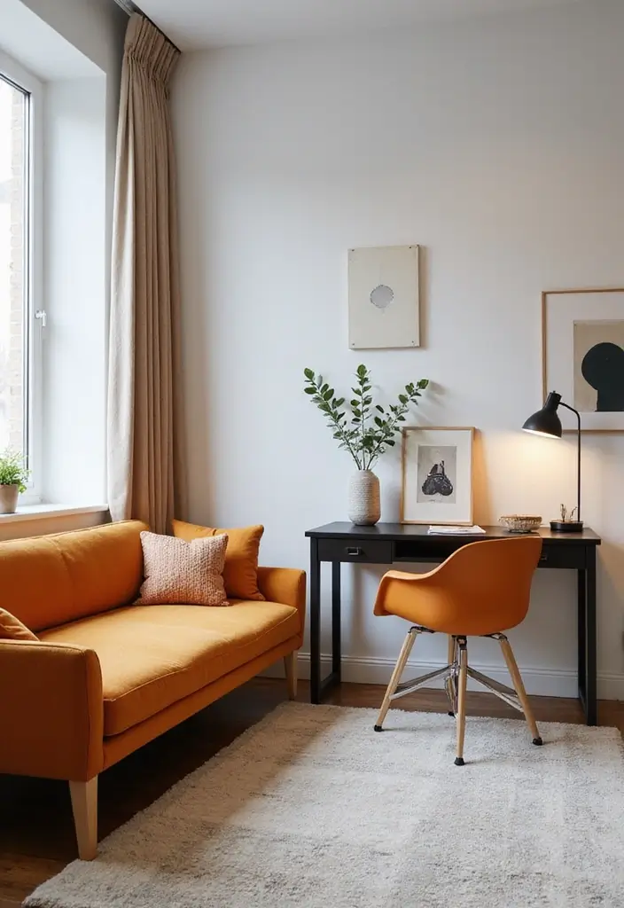 10 Home Offices with Daybeds That Double as Guest Rooms - 3. Contemporary Elegance