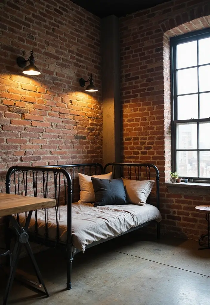 10 Home Offices with Daybeds That Double as Guest Rooms - 5. Industrial Chic