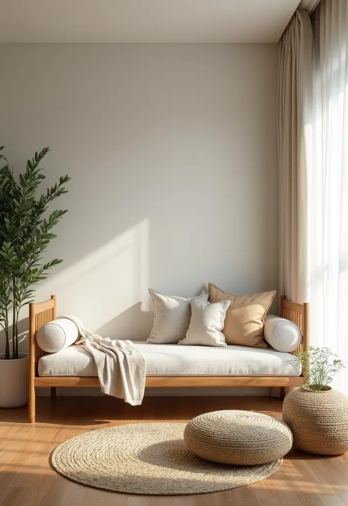 10 Home Offices with Daybeds That Double as Guest Rooms - 7. Zen Workspace