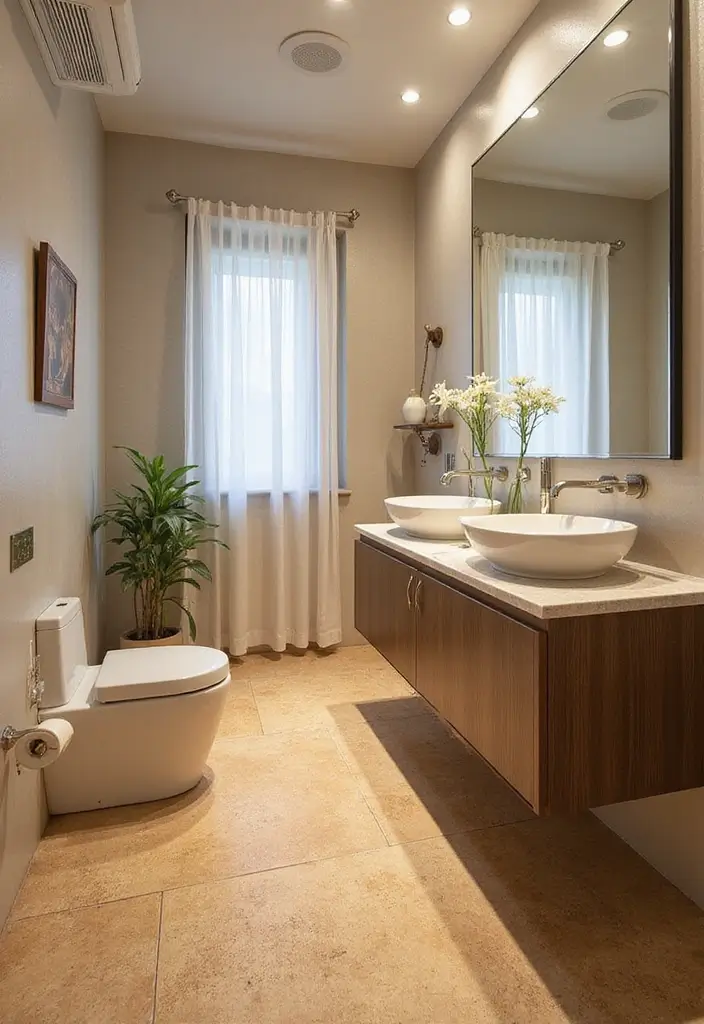 10 Office Bathroom Design Ideas That Surprise - 10. Sustainable Flooring Options