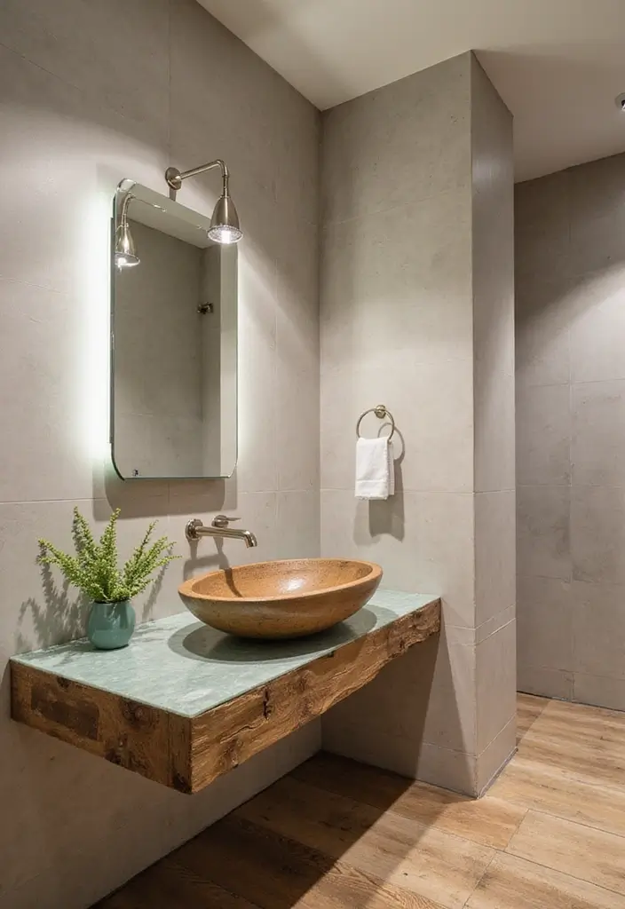 10 Office Bathroom Design Ideas That Surprise - 2. Recycled Material Fixtures