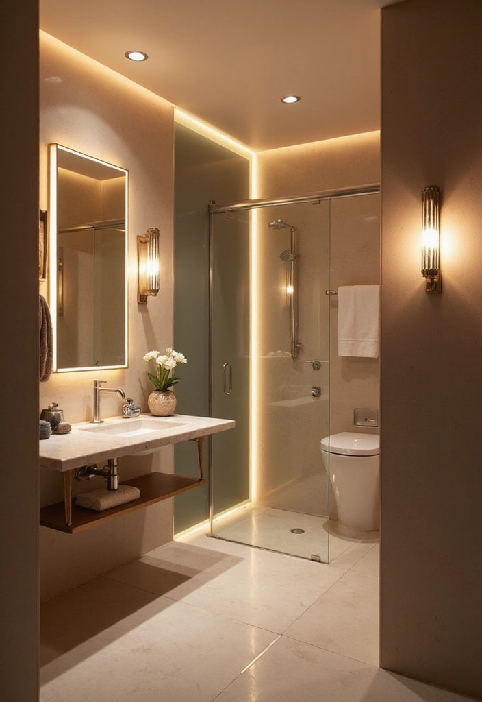 10 Office Bathroom Design Ideas That Surprise - 5. Mood Lighting