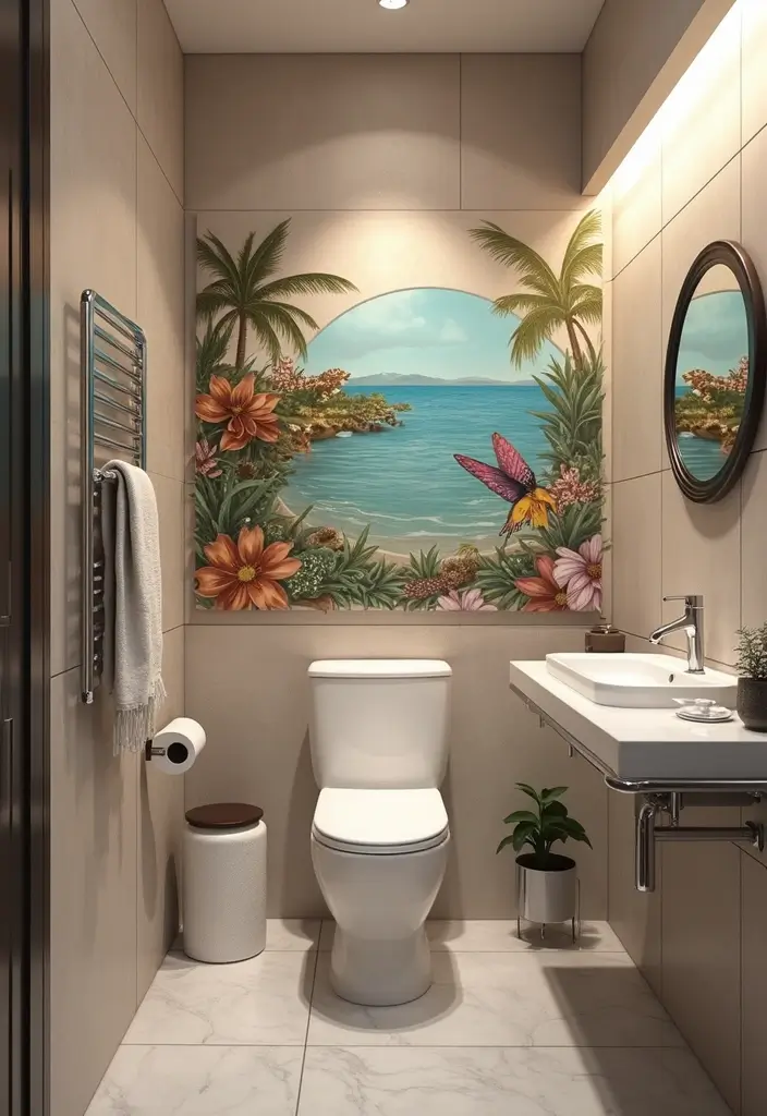 10 Office Bathroom Design Ideas That Surprise - 9. Artistic Touches