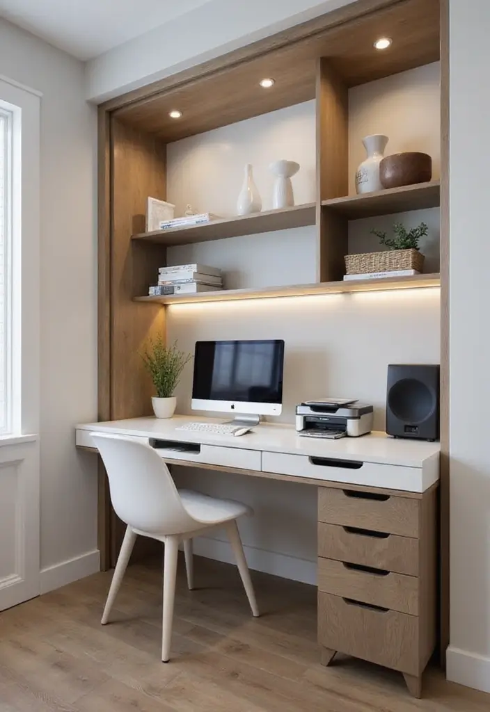 12 Clever Closet Office Ideas That Save Space - 12. Integrated Tech Solutions
