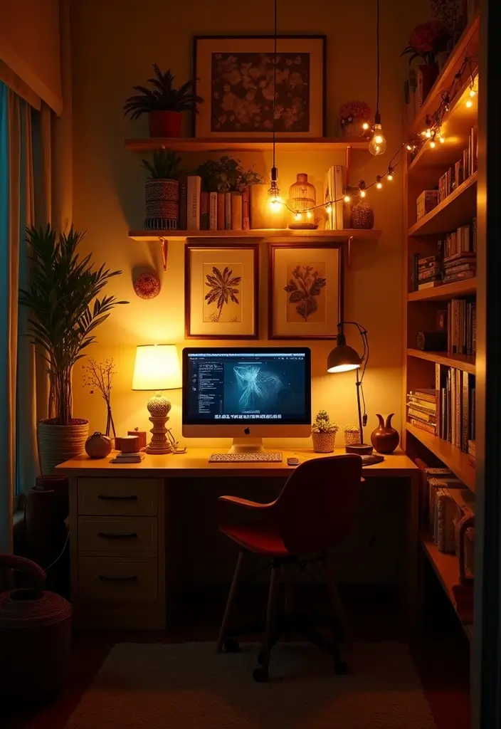 12 Clever Closet Office Ideas That Save Space - 5. Bright and Cheerful Lighting