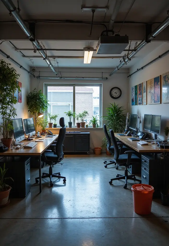 12 Garage Office Transformations That Wow - 5. Tech-Savvy Space