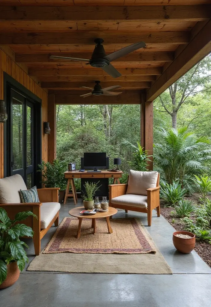 12 Garage Office Transformations That Wow - 8. Nature-Inspired Retreat