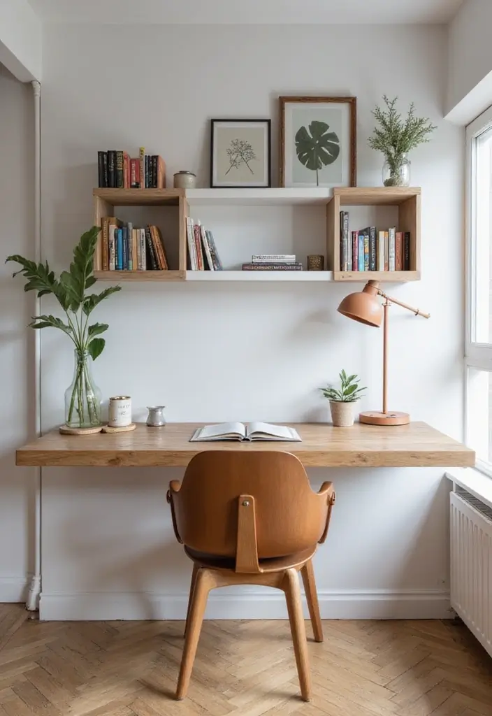 12 Office Nook Ideas for Small Spaces - 1. Floating Desk Wonders