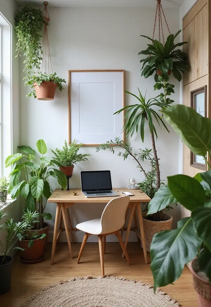 12 Office Nook Ideas for Small Spaces - 8. Nature-Inspired Office