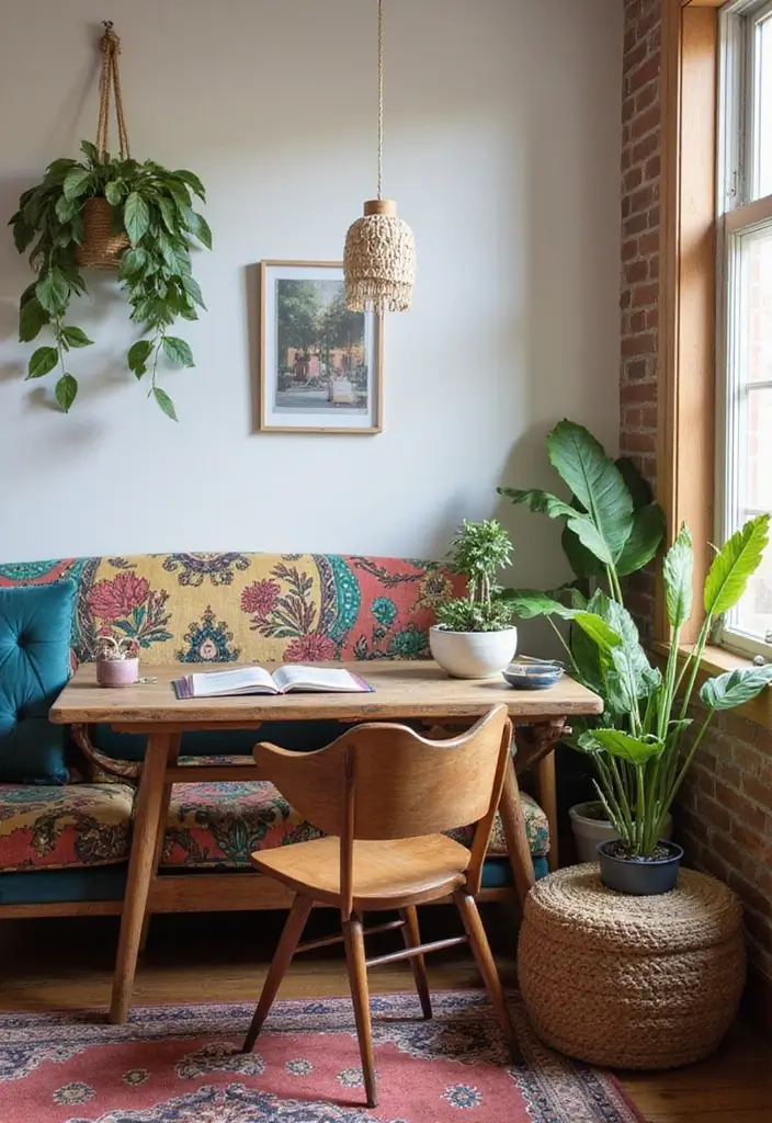 12 Small Office with Couch Ideas You’ll Love - 2. Bohemian Vibes: A Colorful Couch