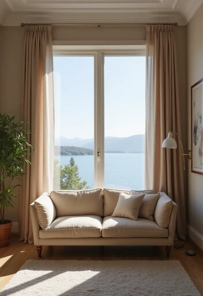 12 Small Office with Couch Ideas You’ll Love - 8. Office with a View: Couch by the Window