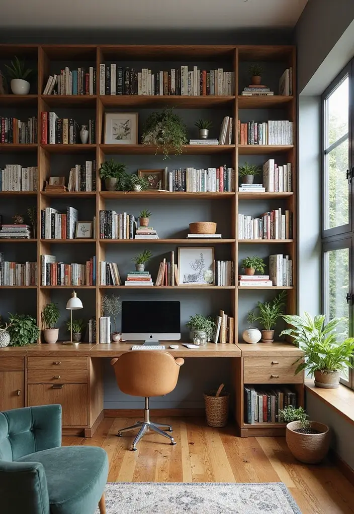 15 Home Office Library Ideas for Book Lovers - 1. Wall-to-Wall Bookshelves