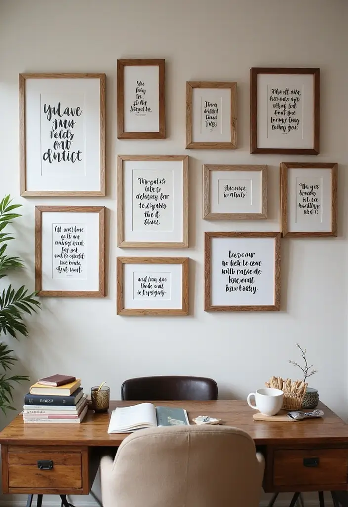 15 Home Office Library Ideas for Book Lovers - 10. Wall Art with Quotes