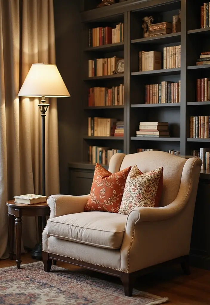 15 Home Office Library Ideas for Book Lovers - 3. Cozy Reading Nook