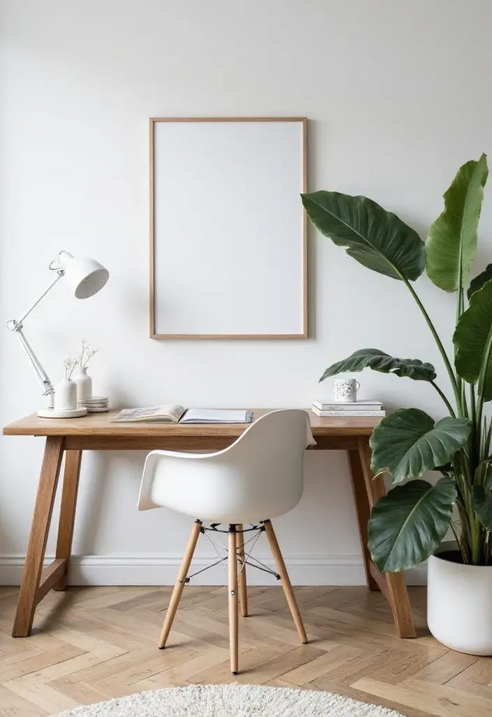 15 Inspiring Offices with Plants That Feel Refreshing - 1. The Minimalist Green Corner