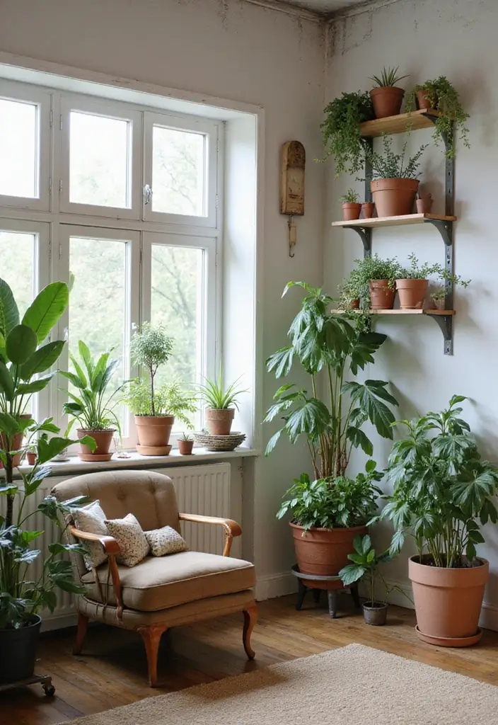 15 Inspiring Offices with Plants That Feel Refreshing - 15. Creative Plant Displays
