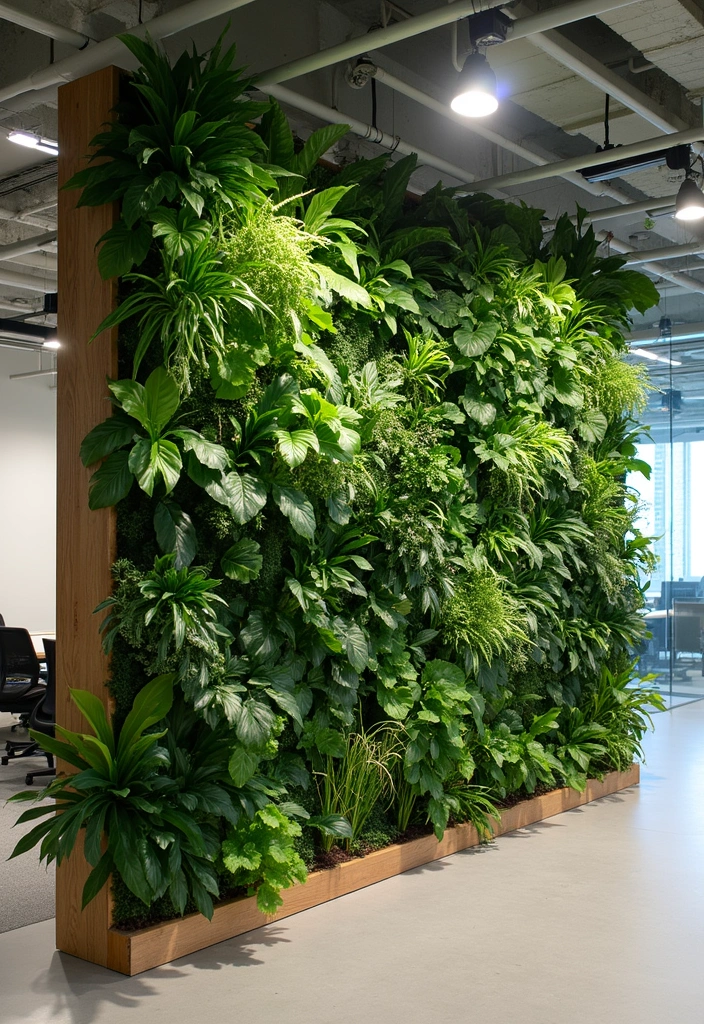 15 Inspiring Offices with Plants That Feel Refreshing - 5. Biophilic Wall Designs