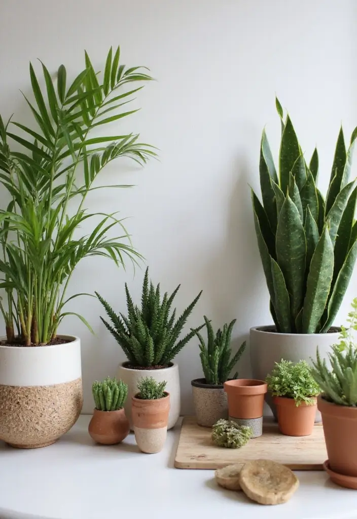 15 Inspiring Offices with Plants That Feel Refreshing - 8. Personal Touch with Plant Collections