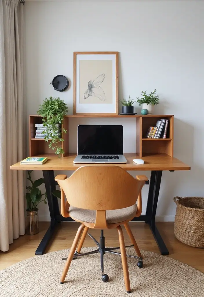 15 Mid-Century Modern Home Office Ideas That Pop - 6. Creative Desk Solutions