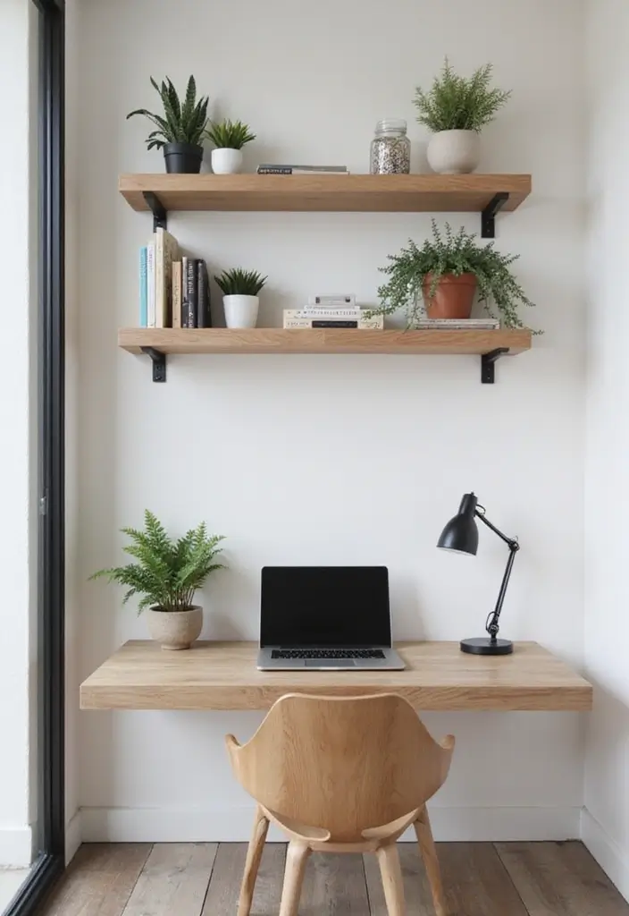 15 Tiny Home Office Ideas That Maximize Small Spaces - 1. Floating Desks for Space Efficiency