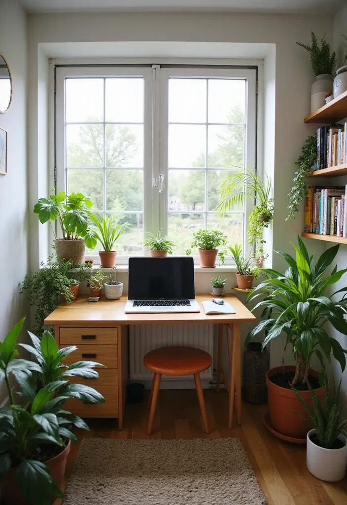 15 Tiny Home Office Ideas That Maximize Small Spaces - 4. Natural Light and Plants