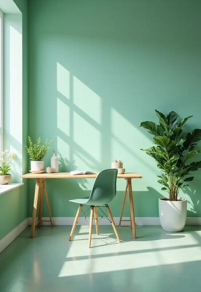 17 Best Office Paint Colors for Focus & Productivity - 10. Refreshing Mint Green