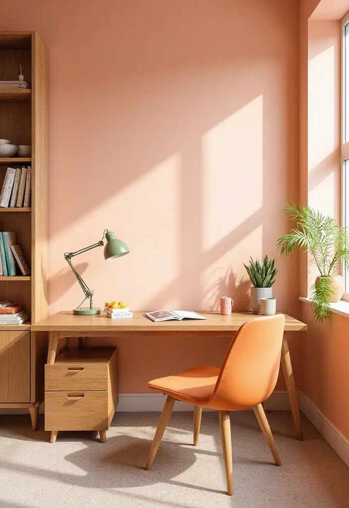 17 Best Office Paint Colors for Focus & Productivity - 14. Soft Peach