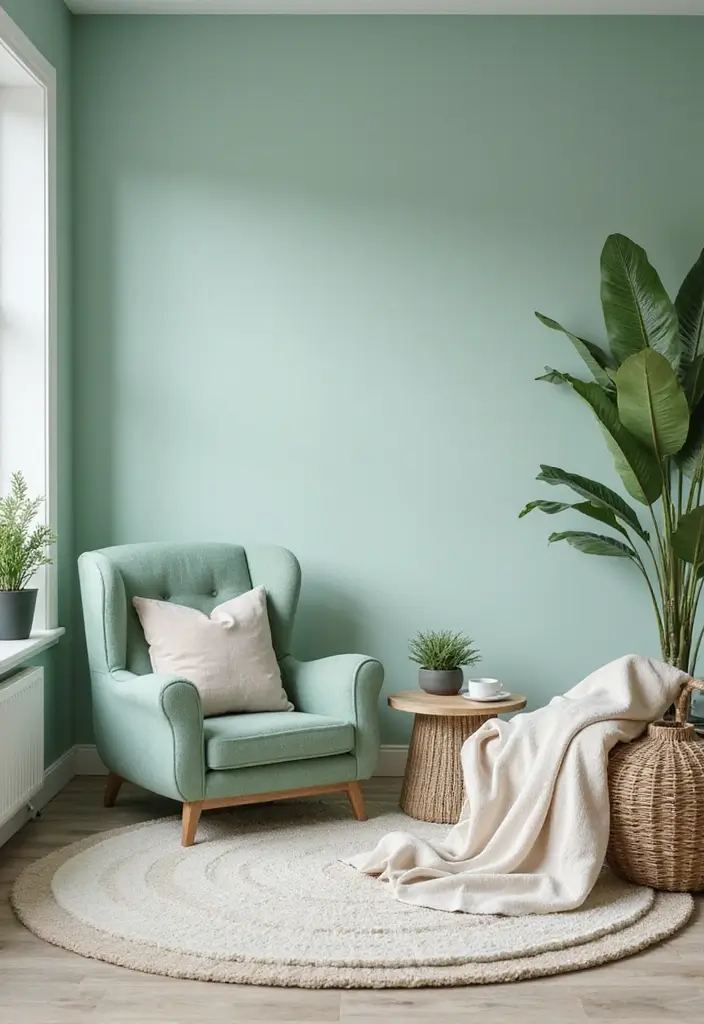 17 Best Office Paint Colors for Focus & Productivity - 7. Calming Seafoam Green