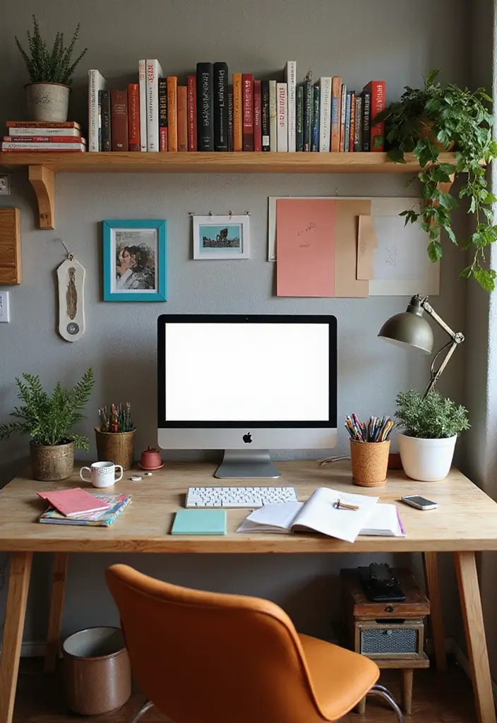 18 Boho Office Ideas That Bring Creative Energy - 10. Creative Desk Setup