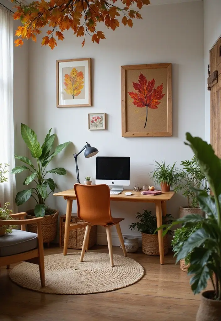 18 Boho Office Ideas That Bring Creative Energy - 18. Seasonal Decor Changes