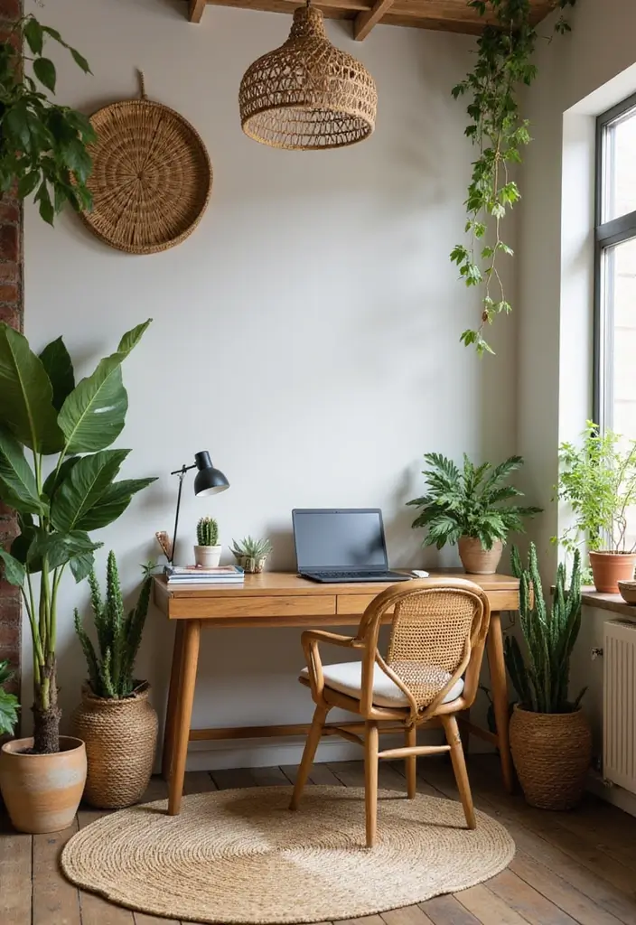 18 Boho Office Ideas That Bring Creative Energy - 2. Natural Elements
