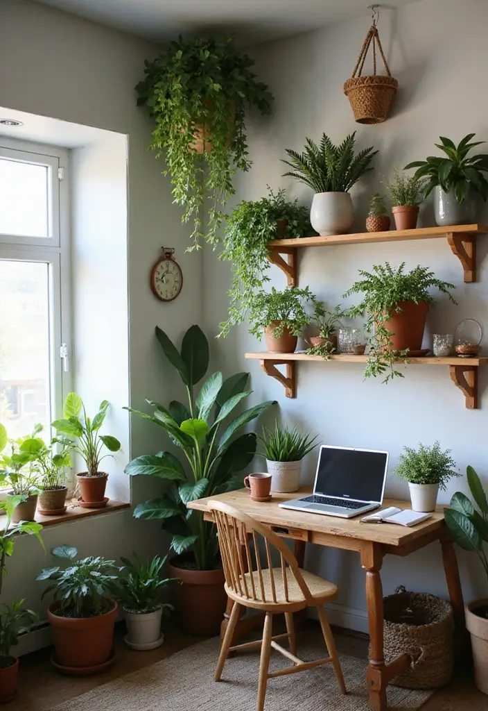 18 Boho Office Ideas That Bring Creative Energy - 8. Indoor Garden