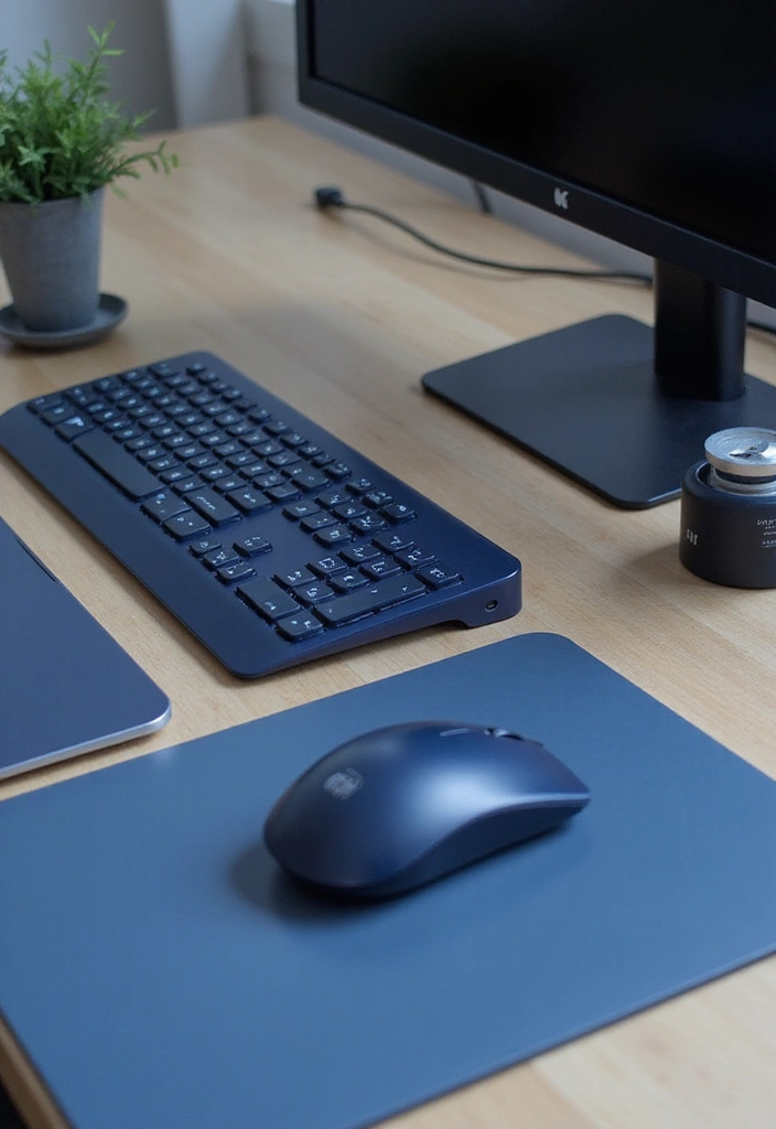 18 Dark Blue Office Ideas That Feel Sophisticated - 14. Navy Blue Tech Gadgets