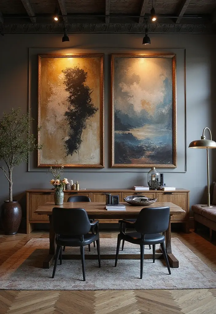 18 Masculine Home Office Ideas That Look Bold - 5. Bold Artwork