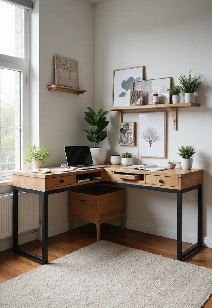 18 Two Desk Home Office Layouts for Productivity - 1. L-Shaped Dual Desk Setup