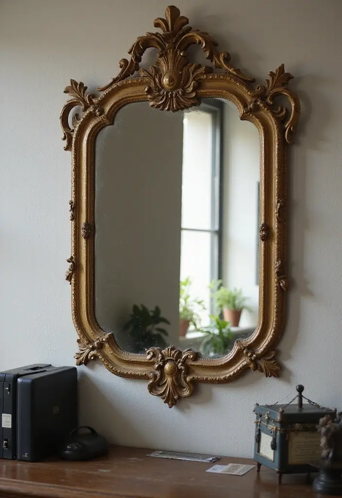18 Vintage Office Decor Ideas That Feel Timeless - 16. Vintage Mirrors