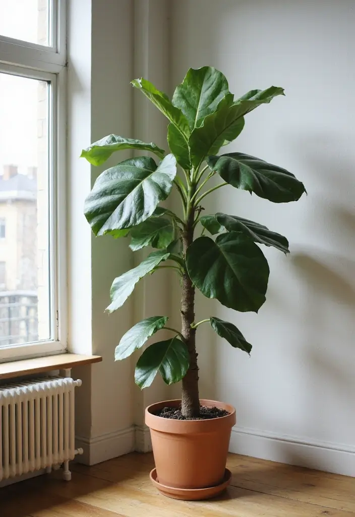 20 Best Plants for Office Spaces (Easy & Stylish) - 15. Fiddle Leaf Fig (Ficus lyrata)