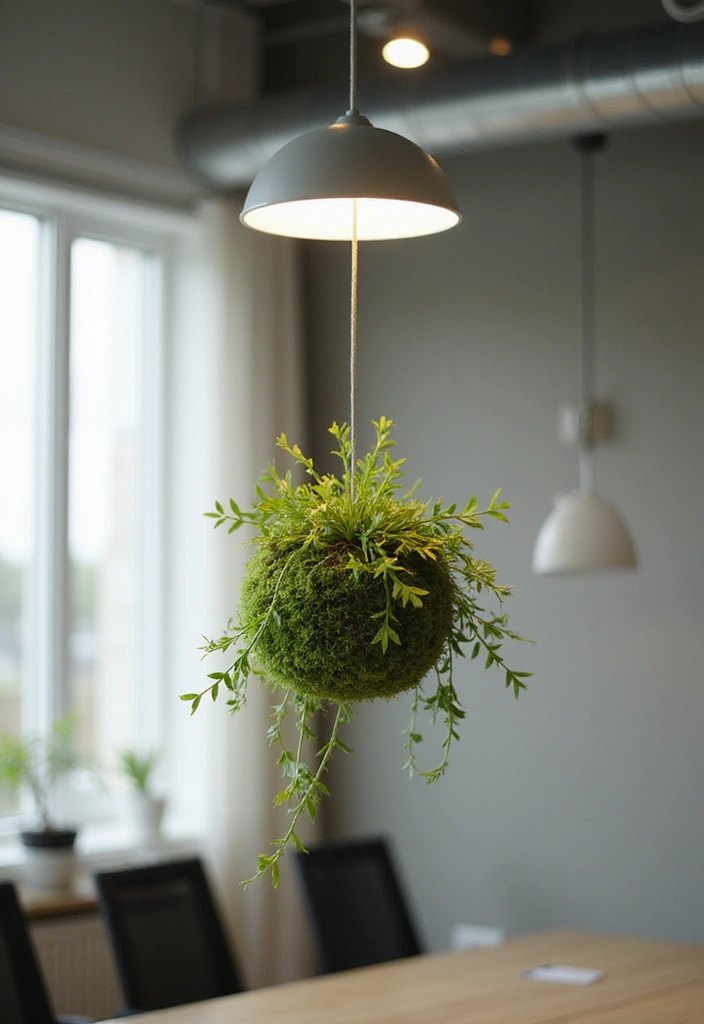 20 Best Plants for Office Spaces (Easy & Stylish) - 19. Kokedama (Moss Ball Plant)