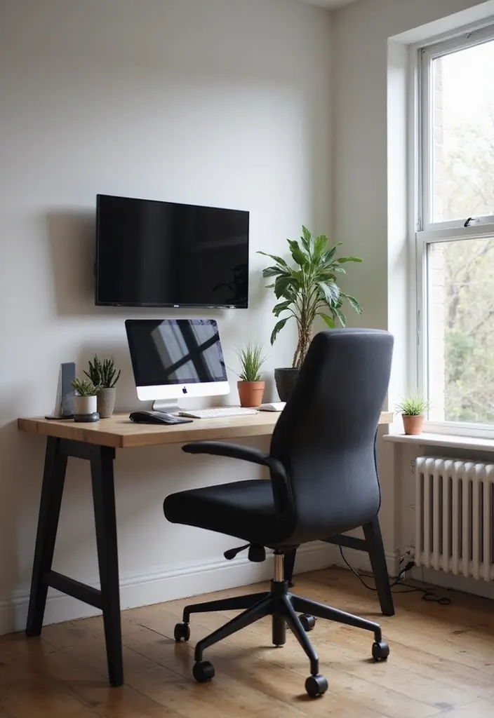 20 Black & White Home Office Designs That Always Work - 10. Sleek Tech Integration