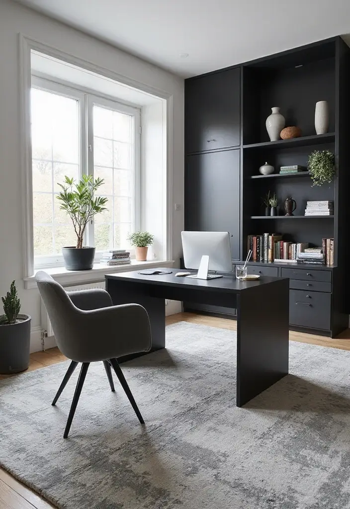20 Black & White Home Office Designs That Always Work - 19. Multi-Functional Spaces