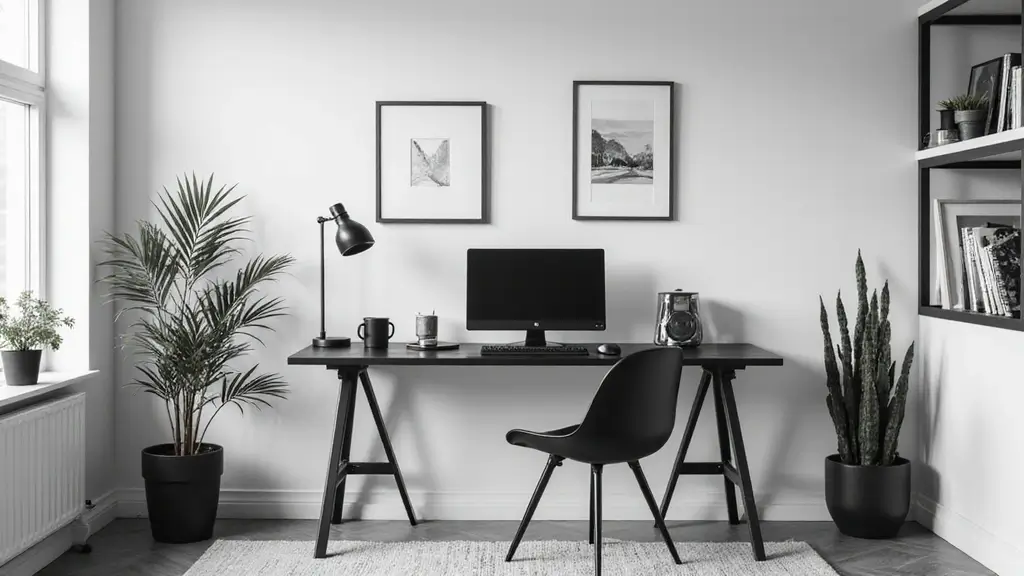 20 Black & White Home Office Designs That Always Work