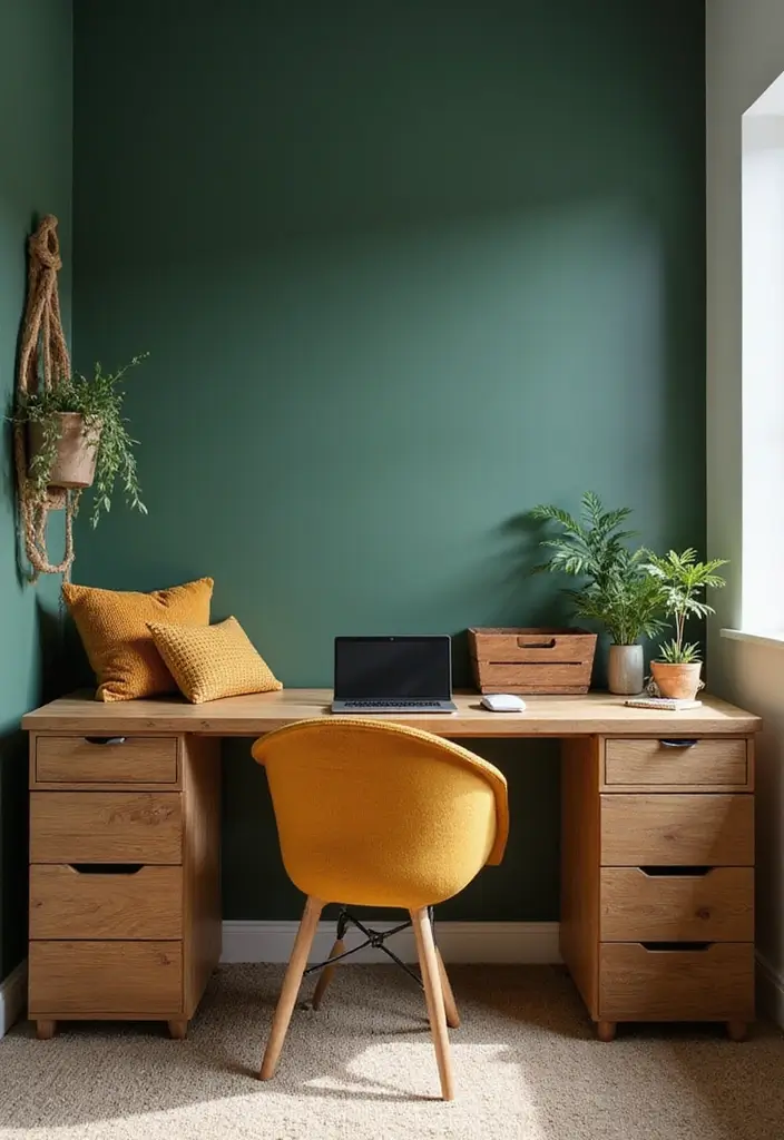 20 Fall Office Decor Ideas for a Cozy Vibe - 1. Earthy Color Palette