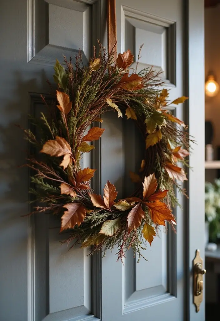 20 Fall Office Decor Ideas for a Cozy Vibe - 16. Seasonal Wreaths