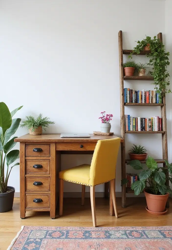 20 Home Office Decor Ideas That Look So Chic - 1. Upcycled Furniture