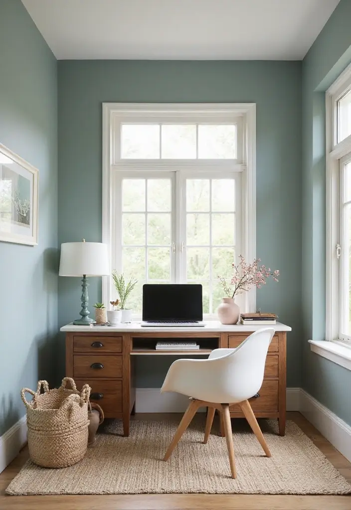 20 Home Office Decor Ideas That Look So Chic - 18. Eco-Conscious Wall Paint