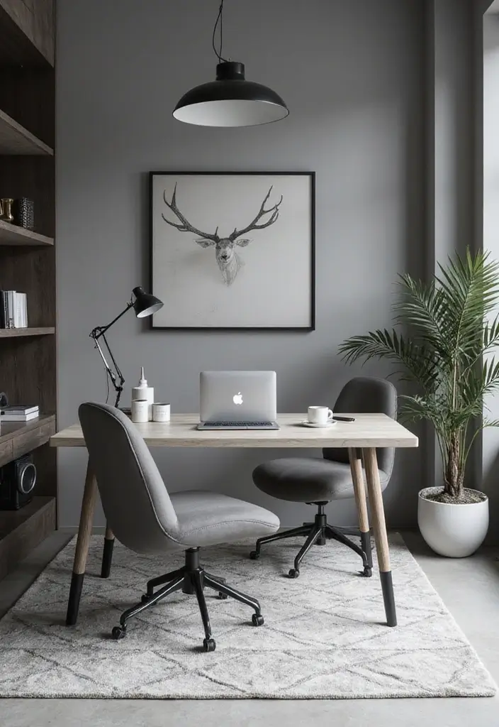 20 Minimalist Office Designs That Keep Things Simple - 3. Monochrome Magic