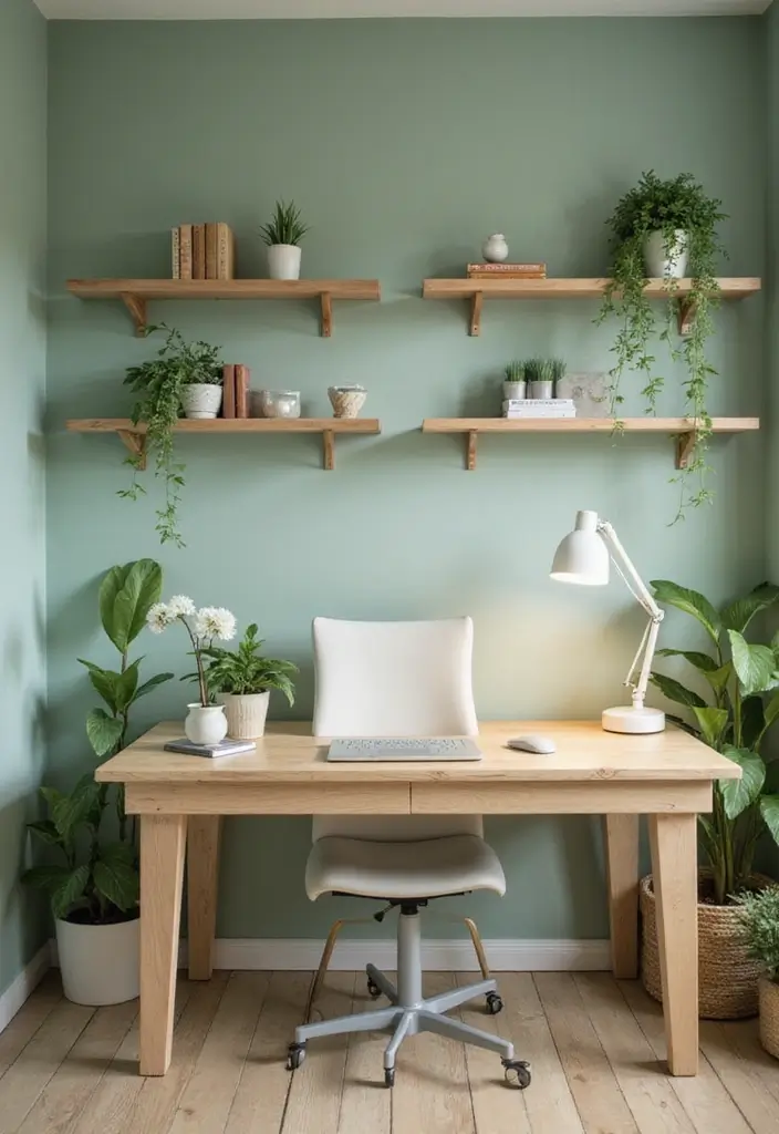 20 Office Paint Ideas That Transform Any Space - 1. Soothing Sage Green